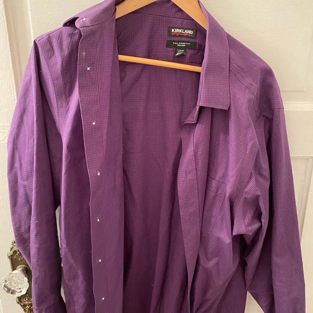 Kirkland Purple Plaid Button Up